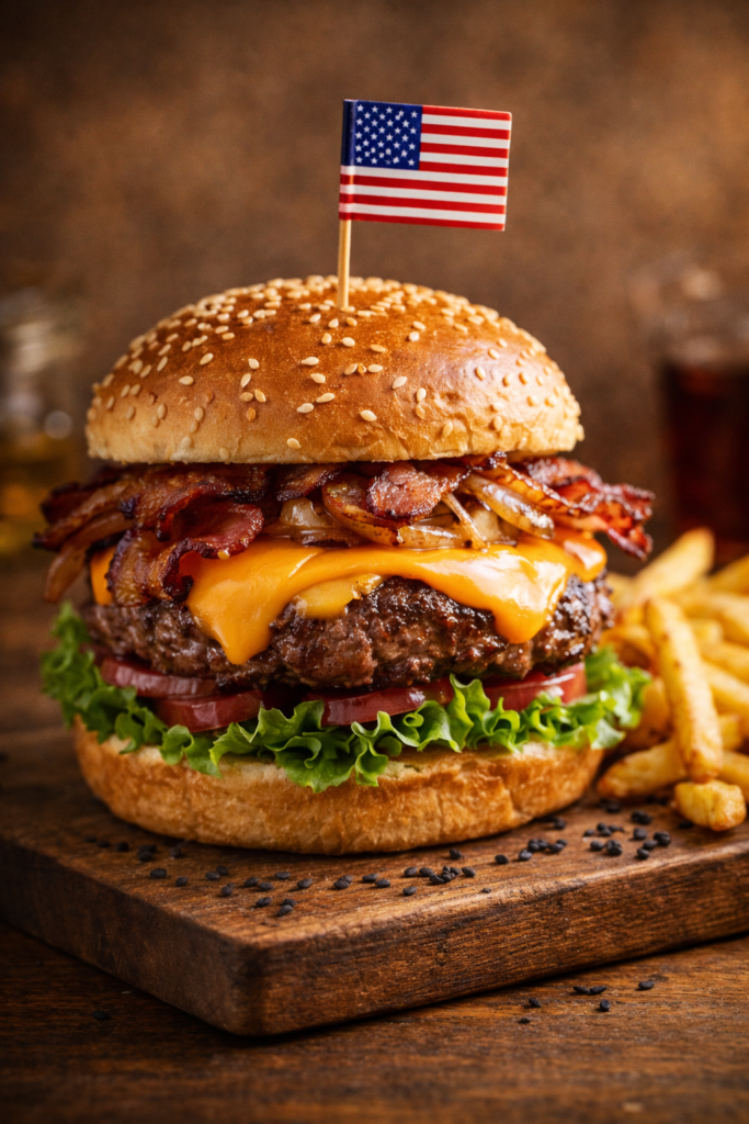 Rezept für den "Bald Eagle Cheeseburger"